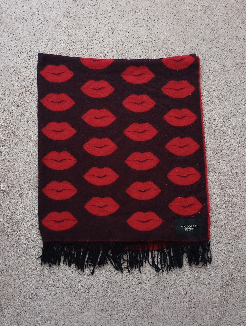 Victoria's Secret Red Lips Kiss Blanket